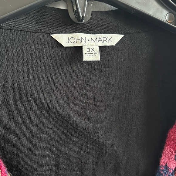 NWT women’s John Mark granny square Embellished Button Down Shirt 3x - Picture 6 of 8